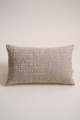 Orla Dokuma Kırlent Kılıfı - Bej Desenli