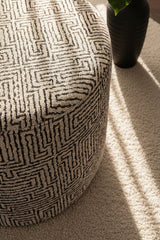 Morven Siyah Yuvarlak Puf