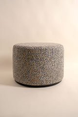 Morven Siyah Yuvarlak Puf