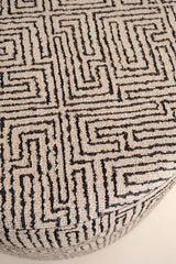 Morven Siyah Yuvarlak Puf