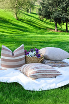 Siena Terrace - Çizgili Toprak Tonlu Outdoor Kırlent Seti