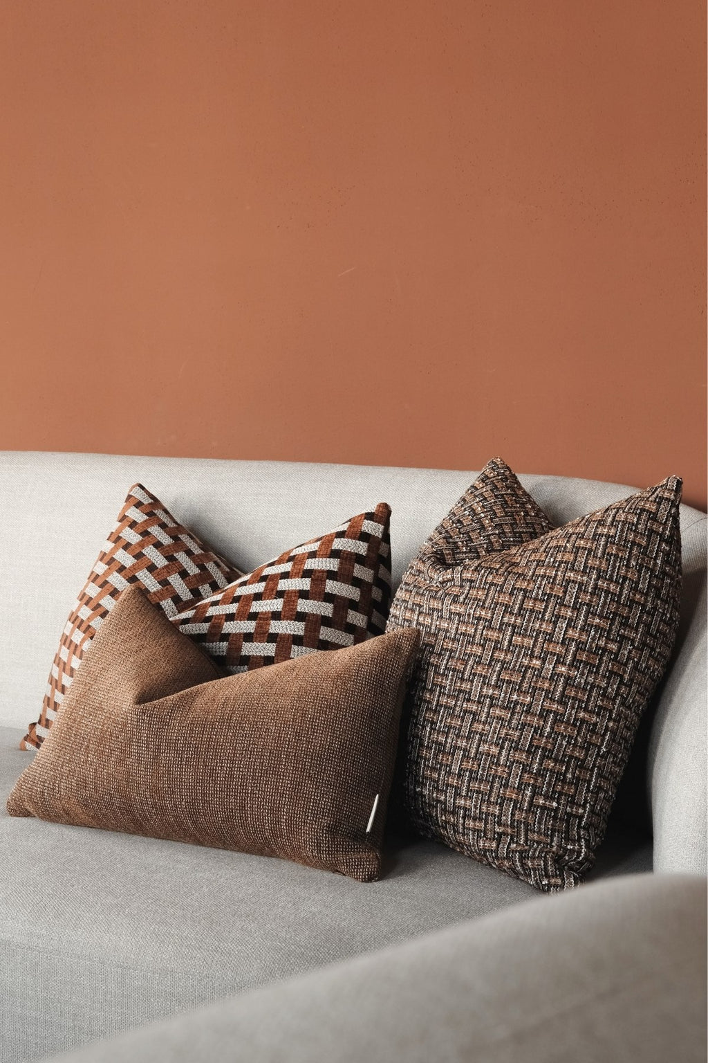 Marrakech - Terracotta ve Kahve Tonlu Kırlent Seti