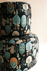 Silvia Puf - İllüstrasyon Jakarlı Dokuma