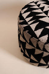 VELU Siyah Yuvarlak Puf