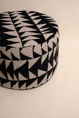 VELU Siyah Yuvarlak Puf